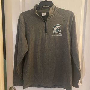 Gray Spartans / Michigan State Quarter-Zip Pullover Sz Med